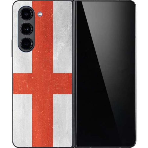 England Flag Distressed Galaxy Z Fold5 5G Skin